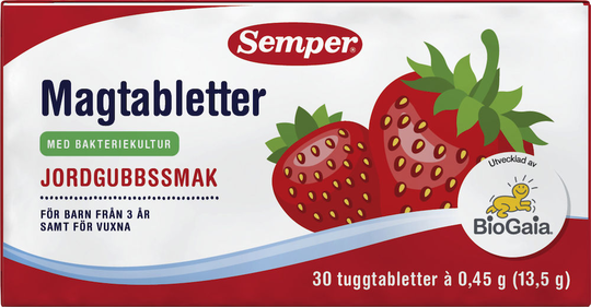 Semper Magtablett 3år+ Jordgubb 30st