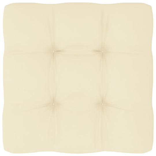 vidaXL Dyna till pallsoffa gräddvit 80x80x10 cm