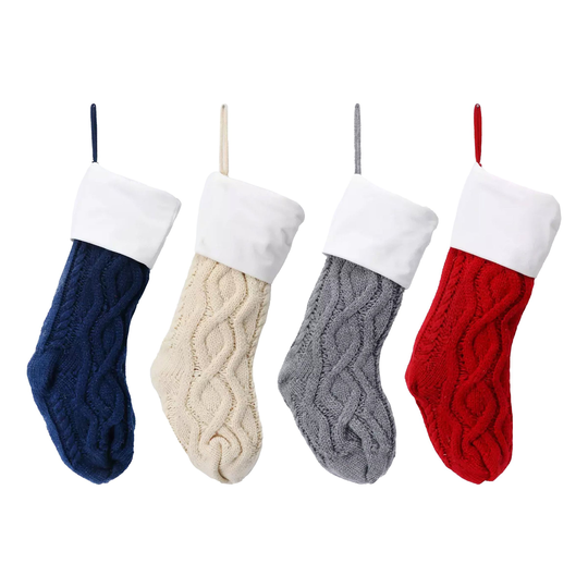Stickad Julstrumpa - Mörkblå