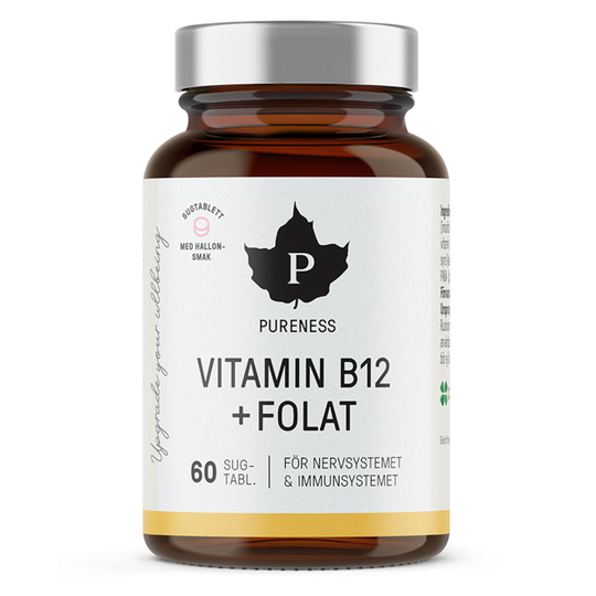 Pureness Vitamin B12 + Folat Hallon 60 kapslar