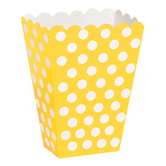 Popcornbägare Gula Prickiga - 8-pack