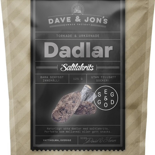 Dave & Jon´s Dave & Jon's Dadlar Saltlakrits 125 g