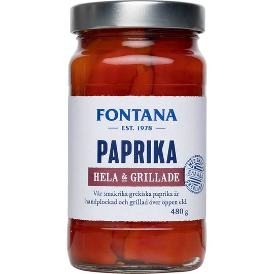 Fontana Röd Paprika Hela & Grillade 480 g