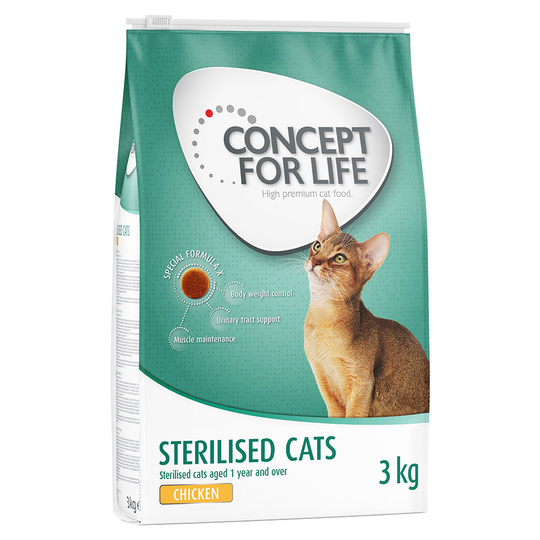 Concept for Life Sterilised Cats Chicken - förbättrad formel! - 3 kg