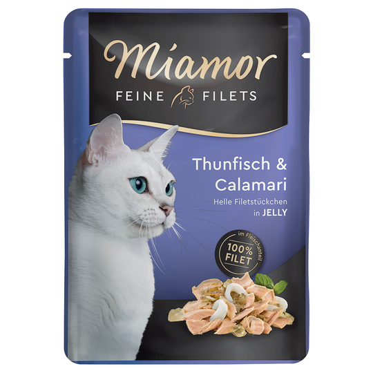 Ekonomipack: Miamor Fine Filets Pouch 24 x 100 g - Tonfisk & kalamari