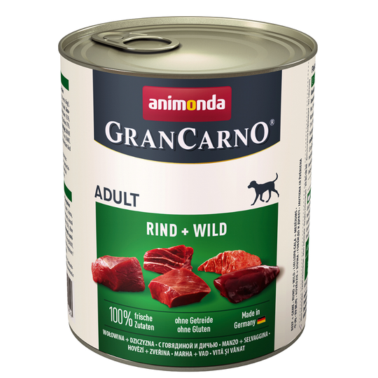 Ekonomipack: Animonda GranCarno Adult 12 x 800 g - Nötkött & vilt