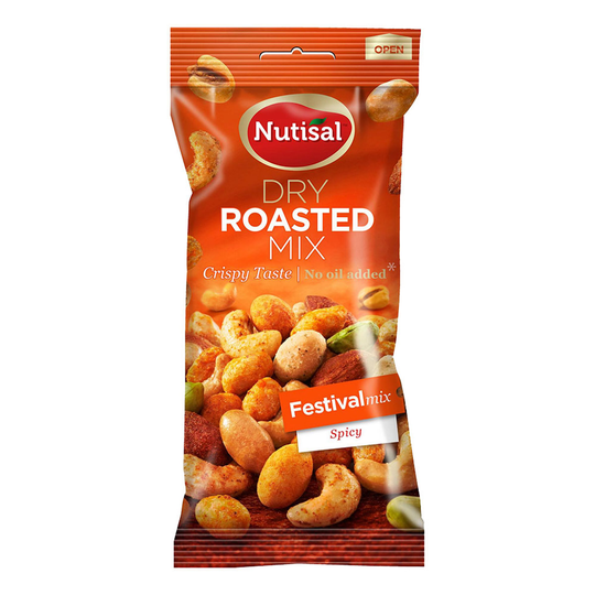 Nutisal Rostade Mandlar Spicy i Påse - 60 gram