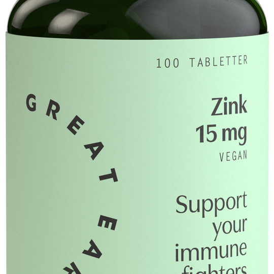 Great Earth Zink 15 mg 100 tabletter