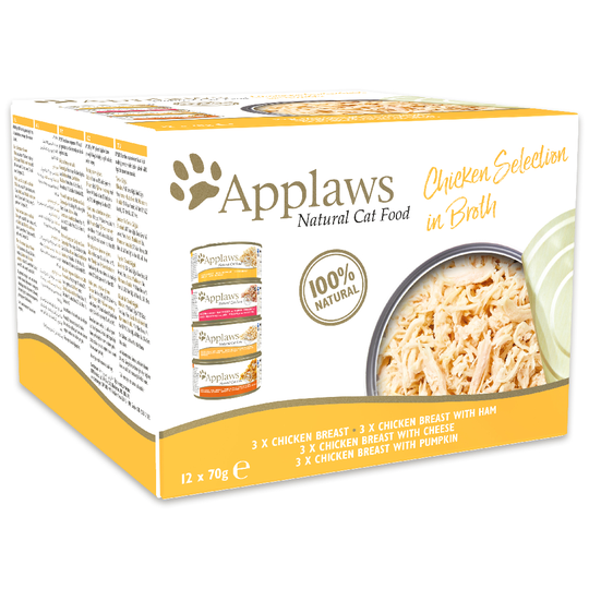 Blandpack: Applaws kattmat Adult 12 x 70 g - Chicken Selection