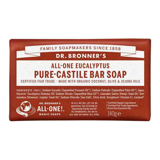 Dr Bronners Bar Soap Eucalyptus, 140g ekologisk