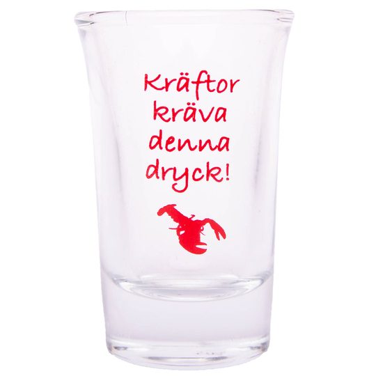 Snapsglas, kräftor kräver denna dryck