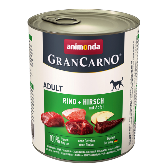 Ekonomipack: Animonda GranCarno Adult 12 x 800 g - Nötkött & hjort med äpple