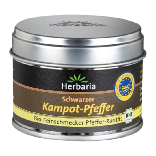 Herbaria Svart Kampotpeppar, 30 g ekologisk