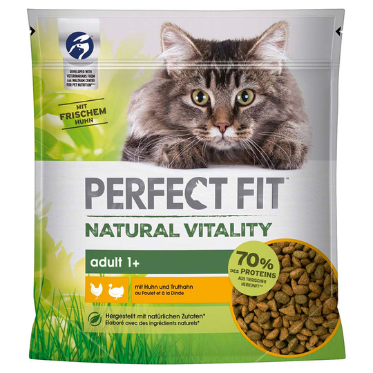 Perfect Fit Natural Vitality Adult 1+ Kyckling & kalkon - Ekonomipack: 6 x 650 g