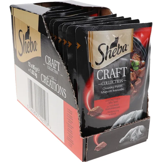 Sheba Kattfoder Kött 12-pack