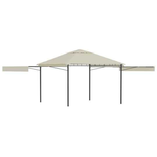 vidaXL Paviljong med förlängda tak 3x3x2,75 m gräddvit 180 g/m²
