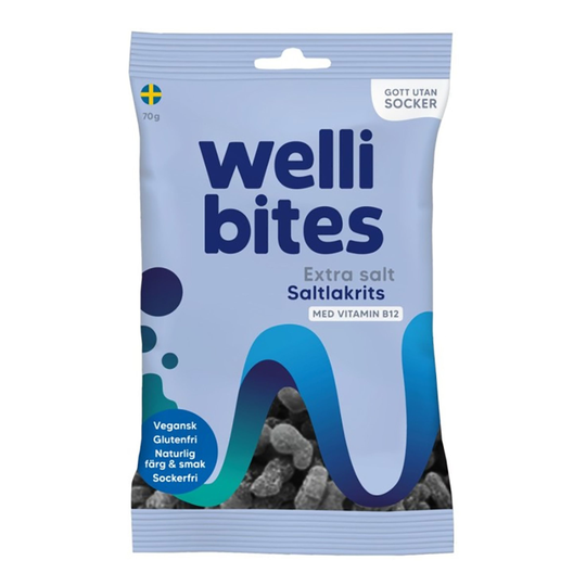 Wellibites Extra Salt Saltlakrits - 70 gram