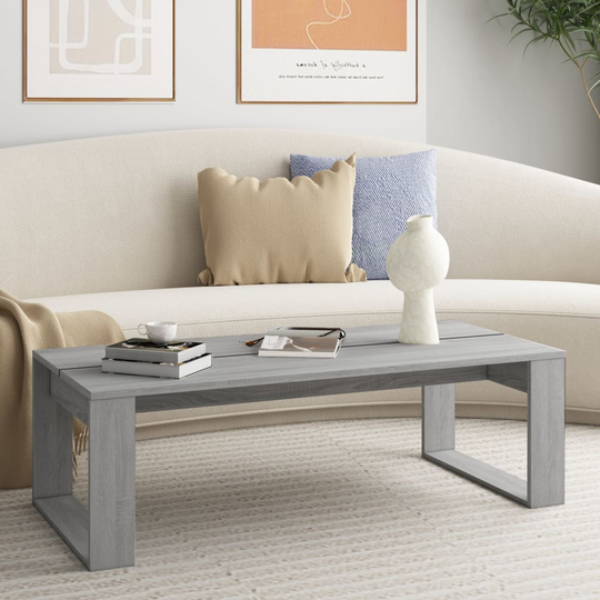 vidaXL Soffbord grå sonoma-ek 110x50x35 cm konstruerat trä