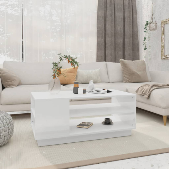 vidaXL Soffbord vit 102x55x43 cm spånskiva