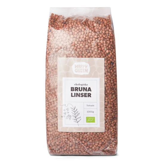 Happy Green Linser Bruna, 1kg ekologisk