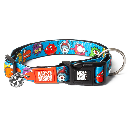 Max & Molly Little Monsters Smart ID halsband - Stl. S: 28-45 cm halsomfång, B 15 mm