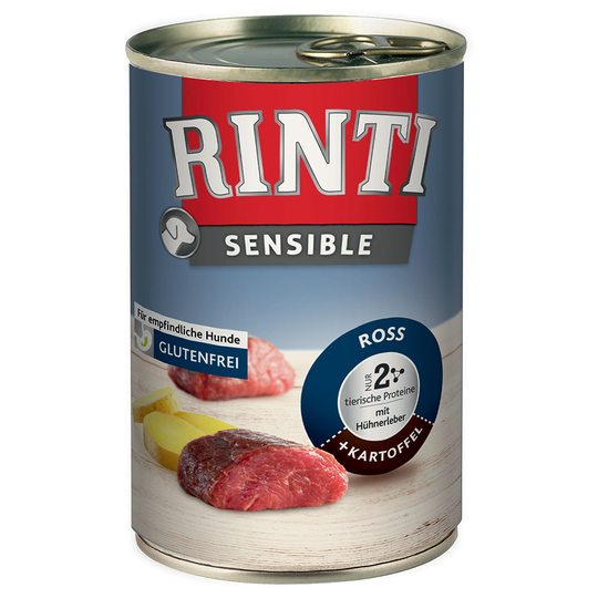 RINTI Sensible 6 x 400 g - Häst, kycklinglever & potatis