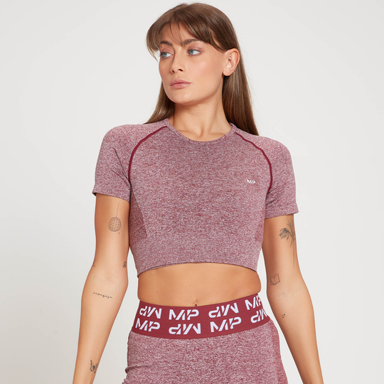MP Women's Curve Crop Short Sleeve T-Shirt - Svart/körsbär - XS