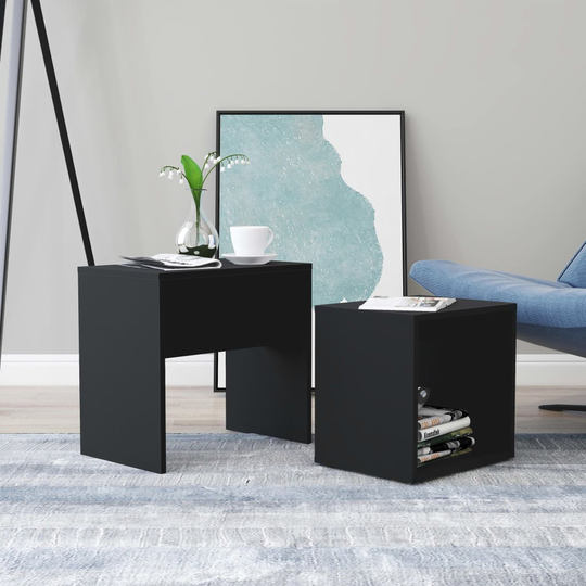 vidaXL Soffbord set svart 48x30x45 cm spånskiva