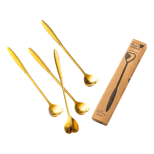 Guld Skedar Hjärtan - 4-pack