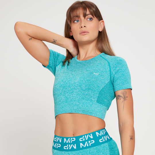 MP Women's Curve Crop Short Sleeve T-Shirt - Lagoon - S