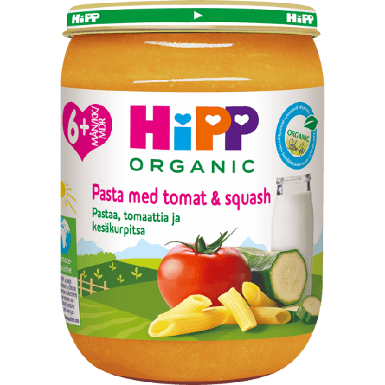 Hipp Pasta m Tomat & Squash 6m 190g