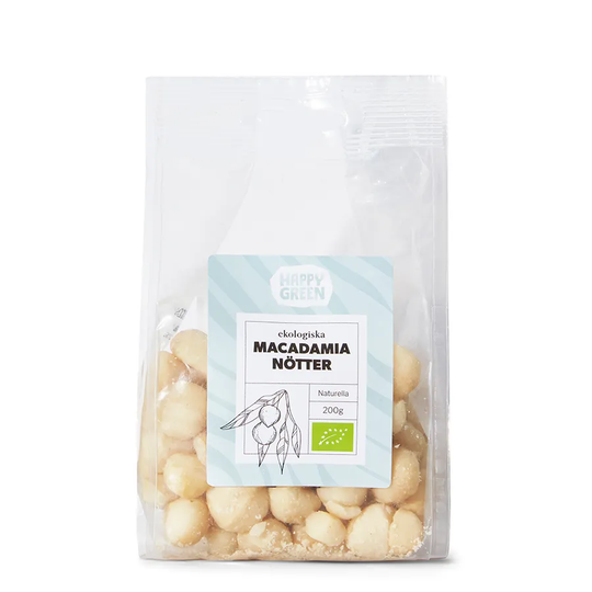 Happy Green Macadamianötter, 200g ekologisk