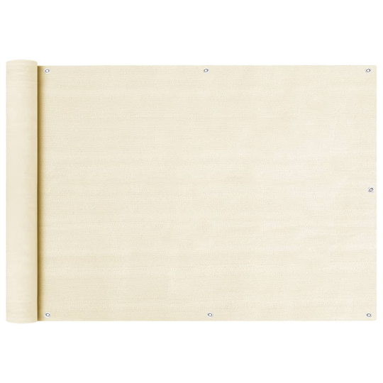 vidaXL Balkongskärm gräddvit 75x300 cm HDPE