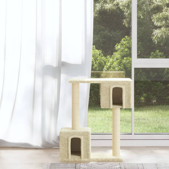 vidaXL Klösträd med klöspelare i sisal gräddvit 60 cm