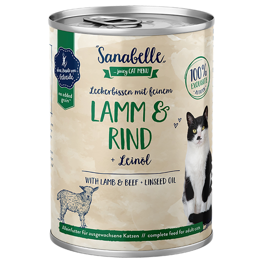 Sanabelle All Meat 6 x 400 g - Lamm & nötkött