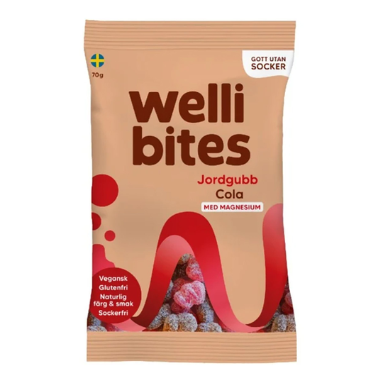 Wellibites Jordgubb Cola - 70 gram