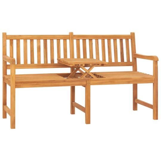 vidaXL Trädgårdsbänk 3-sits med bord 150 cm massiv teak