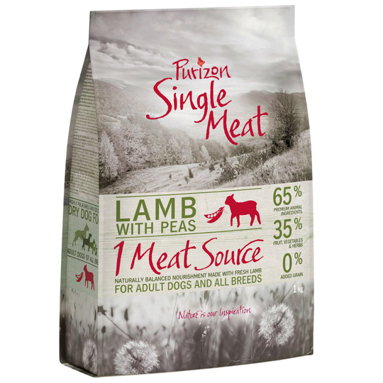 Purizon Single Meat Adult Lamb & Peas - spannmålsfritt - 4 kg