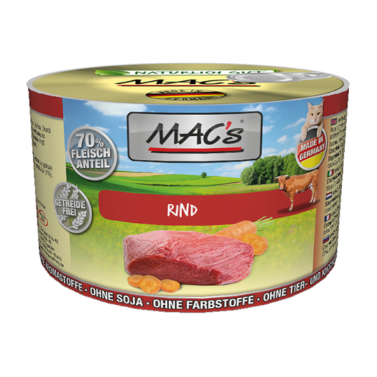 Ekonomipack: MAC's Cat kattfoder 12 x 200 g - Nötkött