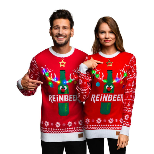 Reinbeer Röd LED Jultröja - X-Small