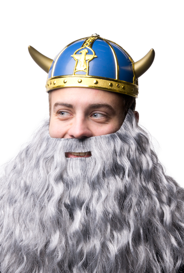 Vikingahjälm, blå/guld