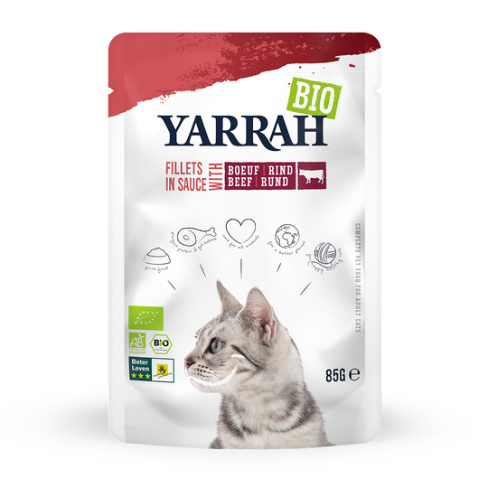 Yarrah Organic Filets in Sauce 14 x 85 g - Nötkött
