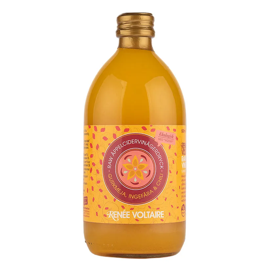 Renée Voltaire Raw äppelcidervinägerdryck Gurkmeja, Ingefära & Chili, 500ml ekologisk