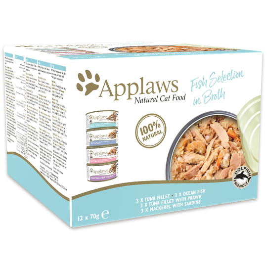 Blandpack: Applaws kattmat Adult 12 x 70 g - Fish Selection