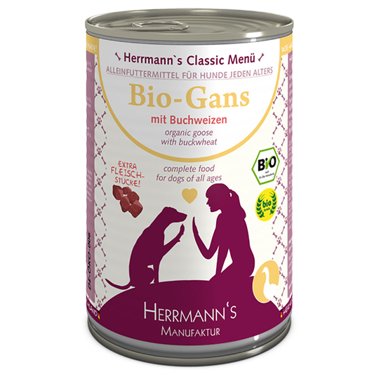 Herrmann's Meny Classic 1 x 400 g - Ekologisk gås med ekologiskt bovete