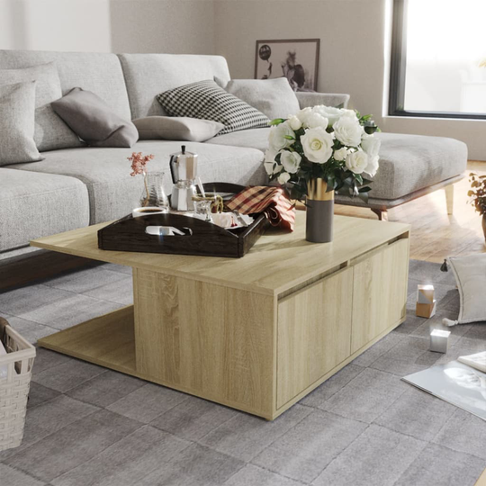 vidaXL Soffbord sonoma-ek 80x80x31 cm spånskiva