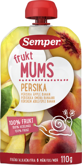 Semper Klämpåse Fruktmums 6mån+ Persika 110g