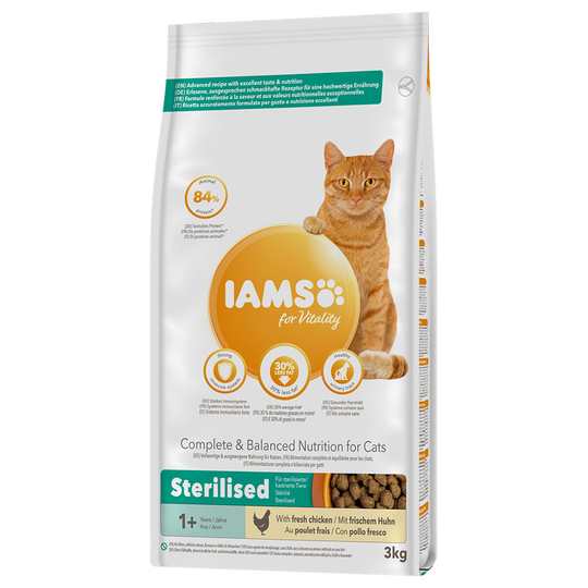 IAMS for Vitality Adult Sterilised Chicken - 3 kg