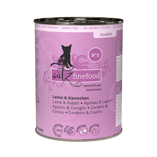 Ekonomipack: catz finefood på burk 12 x 400 g - Lamm & kanin