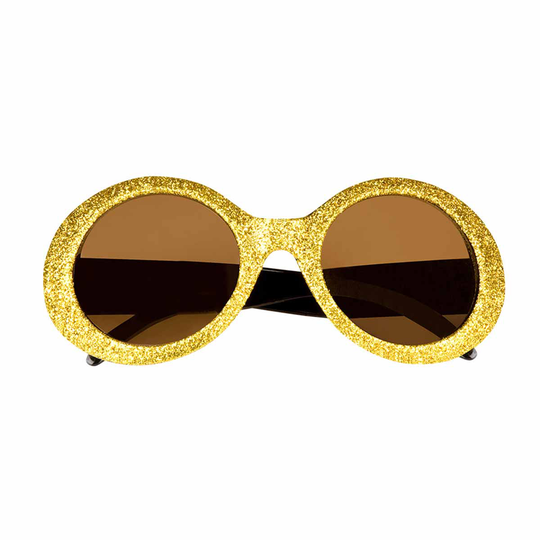 Glasögon, runda glitter-Guld